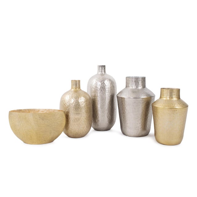 Gold Espen Wide Mouth Slanted Jar- Medium For Sale - Image 8 of 9
