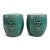 Teal Drum Ceramic Garden Stool Small For Sale - Image 4 of 10