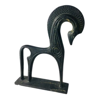 Danish Modern Bronze Etruscan Horse Statuette For Sale