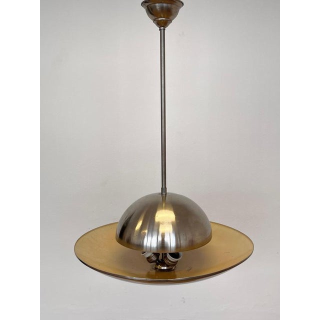Vintage Bauhaus Pendant Light in Chrome, 1930s For Sale - Image 9 of 10