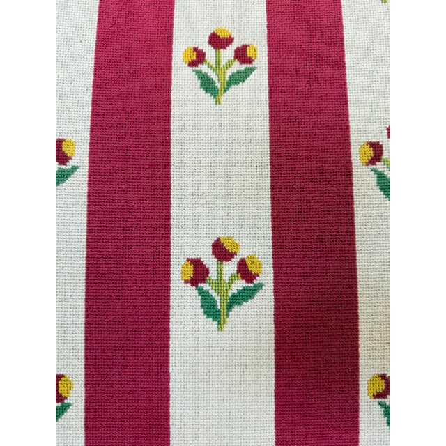 French French Bergere Arm Chair With Red Stripe Upholstery For Sale - Image 3 of 6