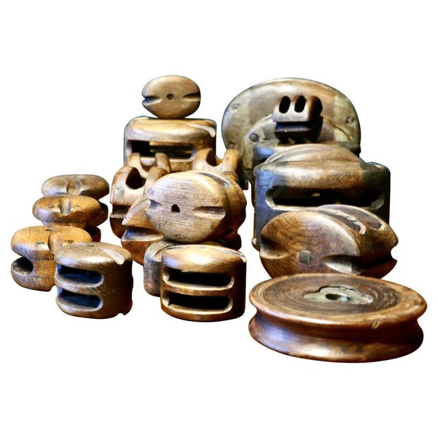 Vintage Oak and Ash Ships Blocks, 1990s, Set of 24 For Sale - Image 10 of 10