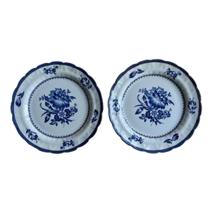 Vintage Booths Blue Floral Luncheon Plates, Made in England- Set of 2