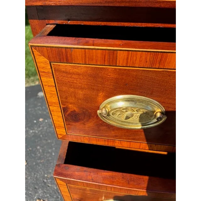 Chestnut 1940s Bow Front Chest For Sale - Image 8 of 9