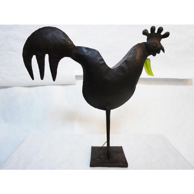 Metal French Iron Rooster Sculpture For Sale - Image 7 of 12