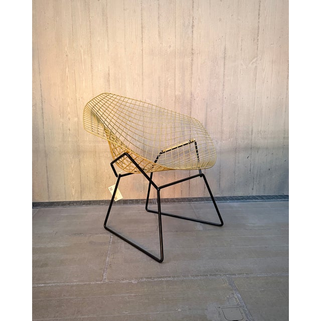 Metal Diamond Chair by Harry Bertoia for Knoll International, 1980s For Sale - Image 7 of 15