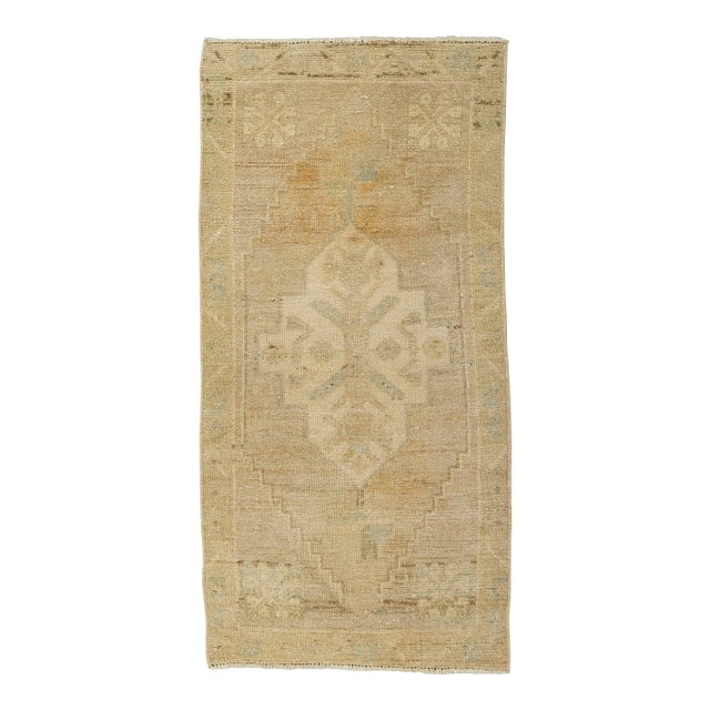 Turkish Mini Rug Oriental Hand Knotted Vintage Rug 1'8" x 3'4" #21180 For Sale