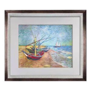 Vincent Van Gogh Limited Edition Lithograph "Boats at Saintes-Maries" W/Frame