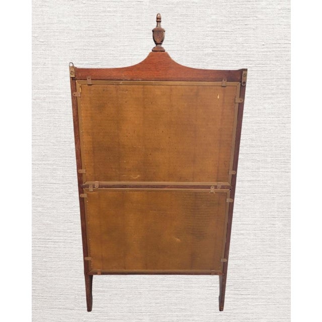 1970s Vintage Small Chippendale Wood Mirrored Back 2 Shelf Pagoda Wall Shelf For Sale - Image 5 of 7