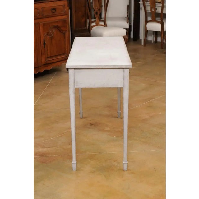 Swedish 1890s Painted Wood Console Table with Three Drawers and Tapered Legs For Sale - Image 11 of 13