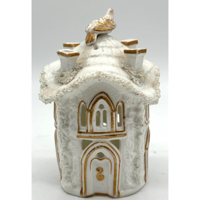 English Antique Staffordshire Cottage Pastille Burner With Bird For Sale - Image 3 of 6