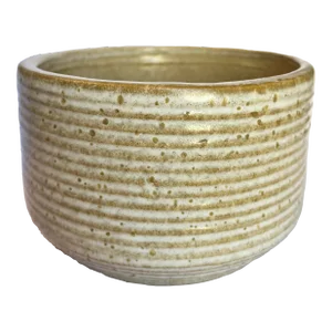 Mid 20th Century Zanesville Pottery Hand Thrown Ribbed Bowl