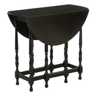 Antique William & Mary Painted Wood Gate-Leg Table With Turned Baluster Legs For Sale