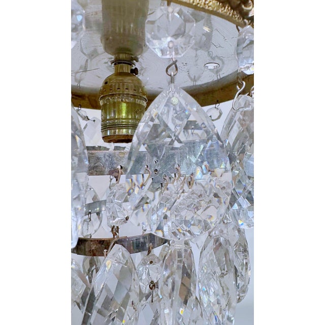 Mid 20th Century Mid 20th Century Italian Bronze Upside Down Layered Cake Rim Chandelier For Sale - Image 5 of 6