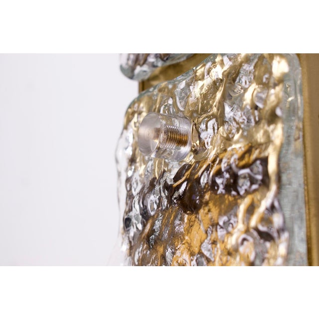 Hollywood Regency Large Murano Glass Wall Sconces, 1970s, Set of 2 For Sale - Image 3 of 7