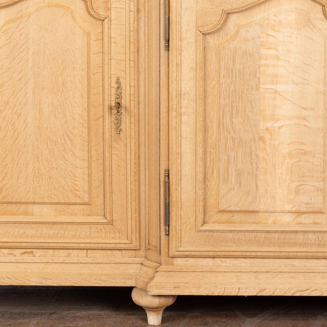 20th Century Long Bleached Oak Sideboard Buffet From Belgium For Sale - Image 15 of 17