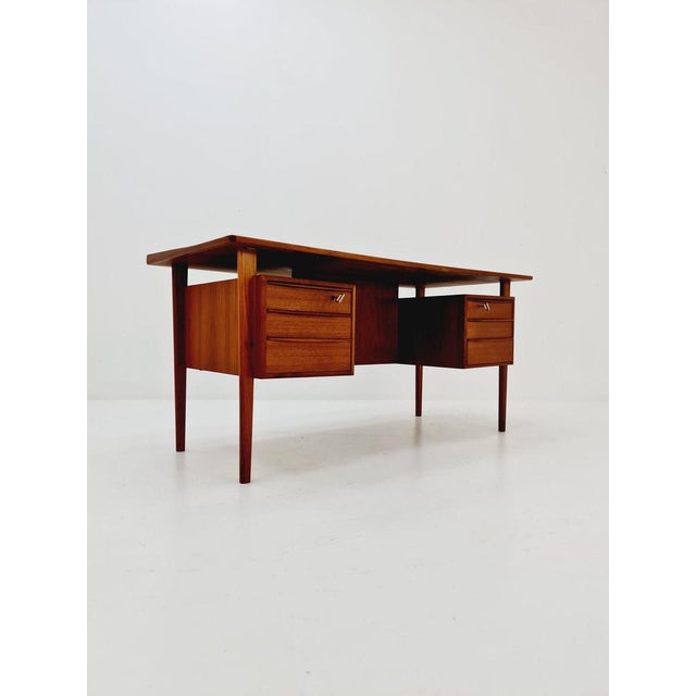 Wood Danish Teak Desk by Peter Løvig Nielsen for Løvig, 1960s For Sale - Image 7 of 11