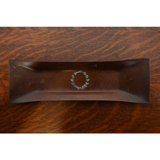 Early 20th Century Heintz Arts & Crafts Sterling Silver on Bronze Pen Tray For Sale - Image 5 of 12