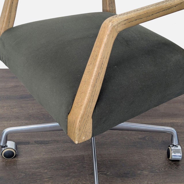 Four Hands Tyler Modern Office Chair With Wood Arms and Metal Base For Sale In San Francisco - Image 6 of 8