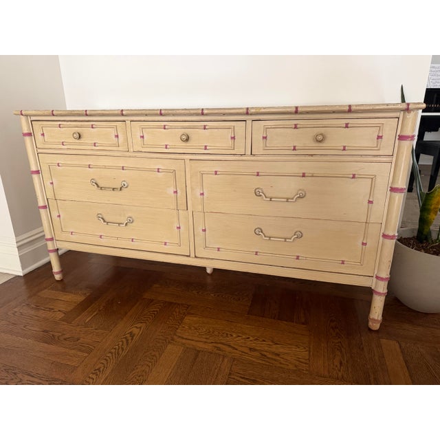 Attributed 1970s Vintage Thomasville Allegro Faux Bamboo Dresser Available for Lacquer// Gorgeous and rare dresser by the...