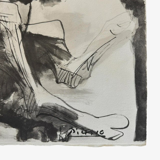 Rare black signature stamp lithograph on heavy weight paper of Etude pour l'Homme au Mouton (Study for Man with Goat),...