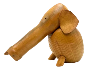 Mid-Century Danish Carved Baby Elephant, 1960s