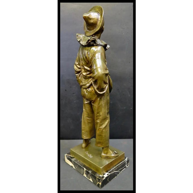 Late 19th Century Bronze "Pierrot" signed Bouret For Sale - Image 4 of 9