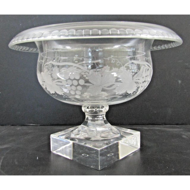 William Yeoward Cordelia Footed Grapevine Etched Compote Rose Bowl For Sale - Image 9 of 17