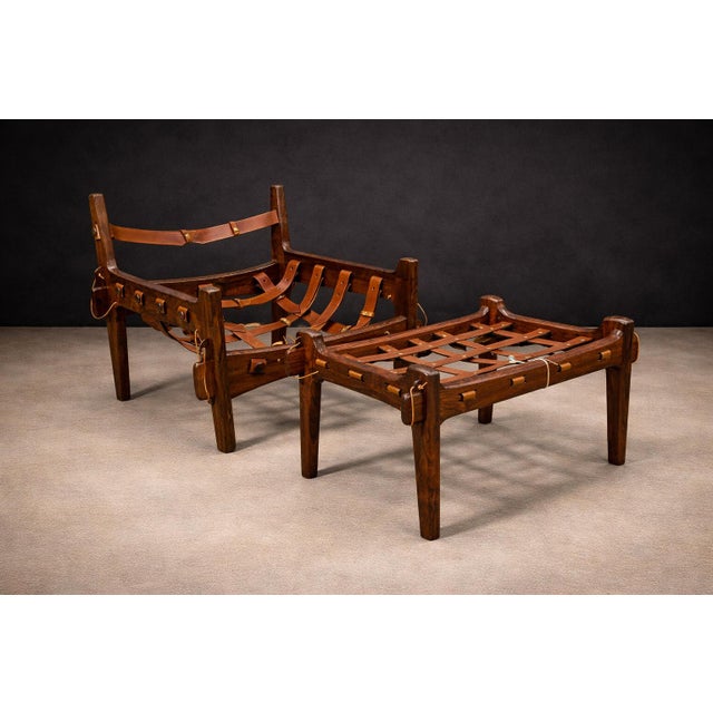 “Moleca” Lounge Chair with Ottoman in Rosewood & Leather, Sergio Rodrigues, 1963, Brazil - Lot 214-346 For Sale - Image 9 of 17