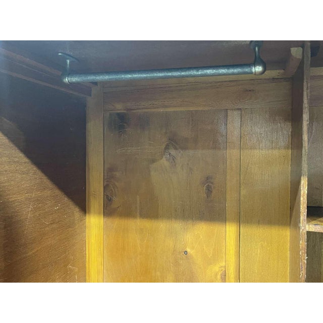 Small Art Deco English Student Wardrobe in Walnut, 1950s For Sale - Image 15 of 18