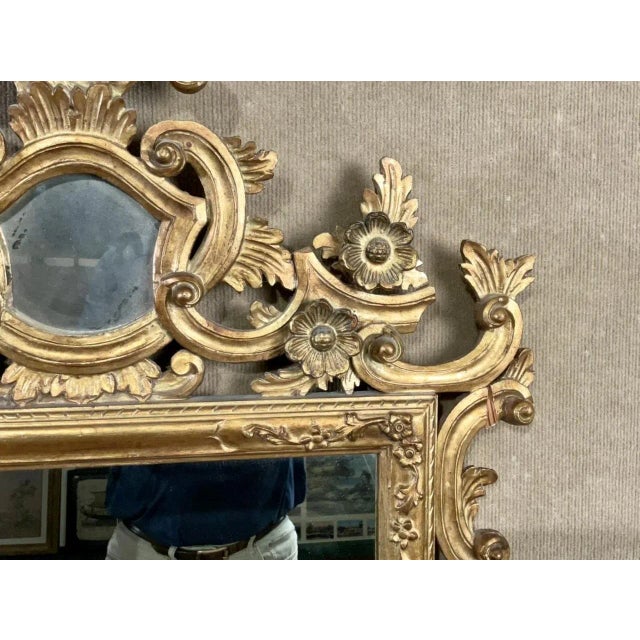 Early 20th Century Early 20th Century Gilt Wood Wall Mirror For Sale - Image 5 of 8