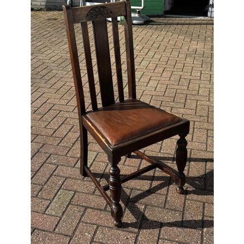 Vintage Extending Oak Draw Leaf Table and Chairs, 1920s, Set of 5 For Sale - Image 13 of 18