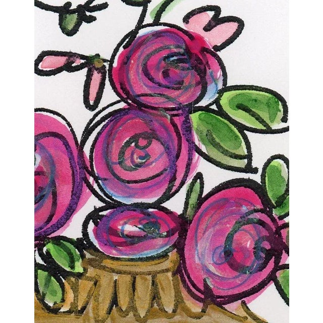 2020s Contemporary Floral Still Life Bouquet Acrylic Painting "Think Pink" by JJ Hogan For Sale - Image 5 of 9