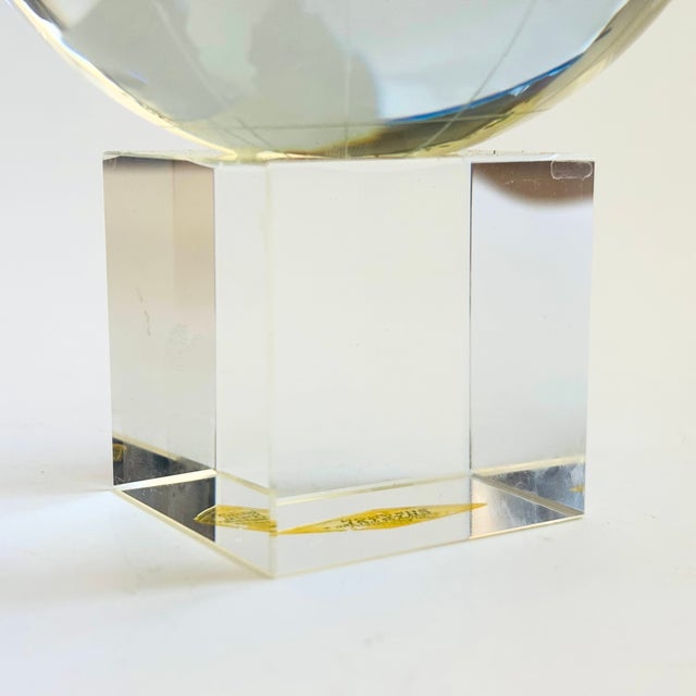 Vintage Crystal Globe on Stand For Sale In San Francisco - Image 6 of 12
