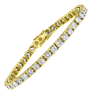 42 Round Diamond 25 Pointer Each Line Tennis Bracelet 14 Karat Gold 10 Carat