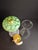 Vintage-Style Green Floral Glass Table Lamp With Frosted Female Head Pedestal Base For Sale - Image 13 of 13