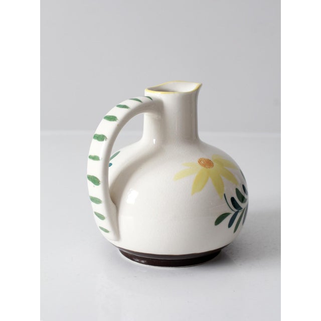 Mid-Century Modern Mid 20th Century Mid-Century Modern Hand-Painted Nasco Floral Pitcher For Sale - Image 3 of 11