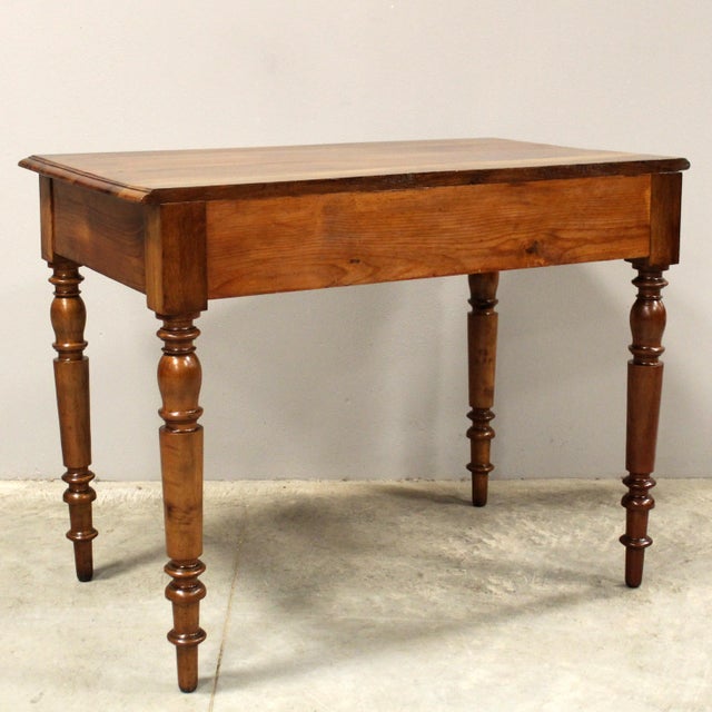 Wood Antique Desk Table in Walnut, 1800s For Sale - Image 7 of 12