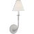 Piaf Single Sconce in Plaster White with Linen Shade Designer: Thomas O'Brien Height: 18.75" Extension: 9.25" Backplate:...