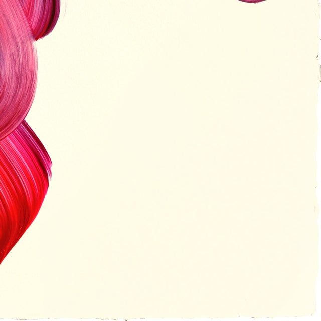 Paper Avp_1555 - Original Abstract Deep Magenta Tone Contemporary Painting on Paper by Alex Voinea For Sale - Image 7 of 8