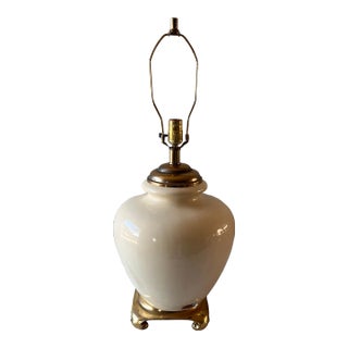 Vintage Mar-Kel Ceramic and Brass Table Lamp For Sale