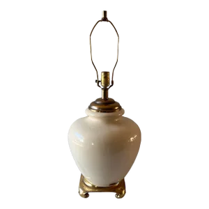 Vintage Mar-Kel Ceramic and Brass Table Lamp