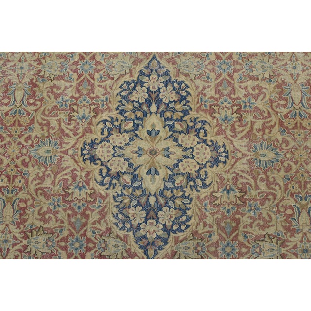 1980s Kerman Rug 5’6” X 8’6” Red Wool Vintage Distressed Hand-Knotted Carpet For Sale - Image 5 of 14