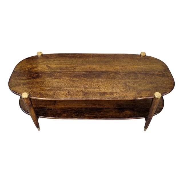 Mid-Century Elanza Coffee Table in Mango Wood from Chehoma, Belgium, 2010s For Sale