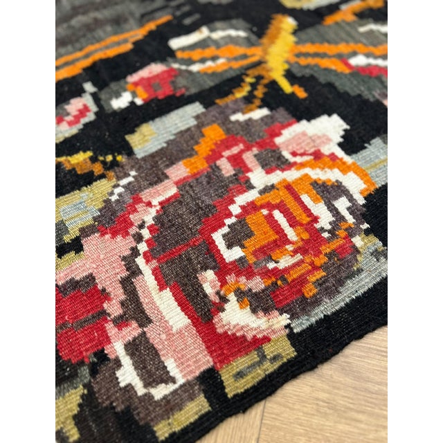 Oversized 1929 Dated Balkan Naive Figural Textile Art Masterpiece For Sale - Image 12 of 17