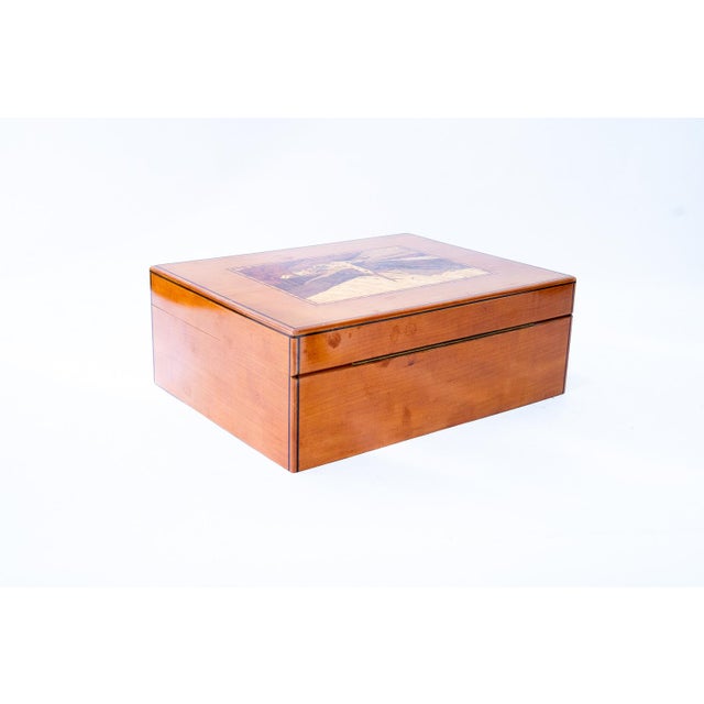 Wood Cherry with Inlay Game Box, 1950s For Sale - Image 7 of 18