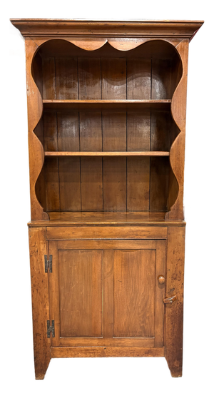 Antique Rustic Handcrafted American Pine Hutch