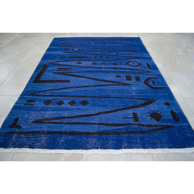 Paul Klee - Heroic Strokes of the Bow - Inspired Silk Hand Woven Area Rug - Wall Rug 4′3″ × 6′1″ For Sale - Image 11 of 17