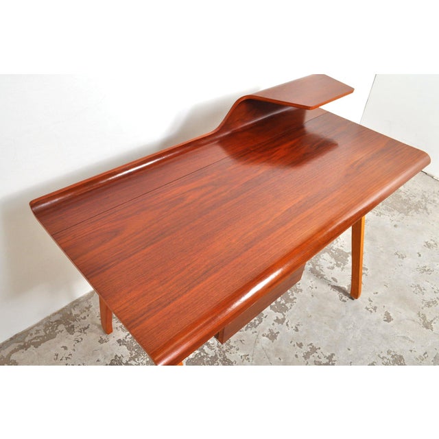 Vintage Teak Bent Desk, 1980s For Sale - Image 14 of 16
