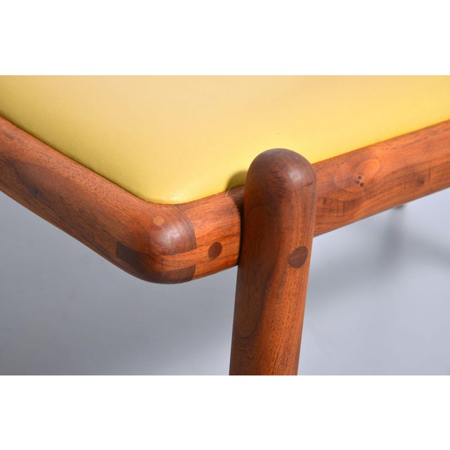 Yellow Black Walnut and Leather Lounge Chair Attr. Sam Maloof, 1960s For Sale - Image 8 of 8
